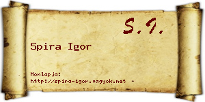 Spira Igor névjegykártya
