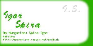 igor spira business card